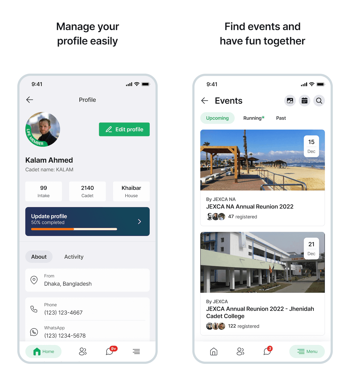 JEXCA — Alumni Platform & Mobile App screen 2